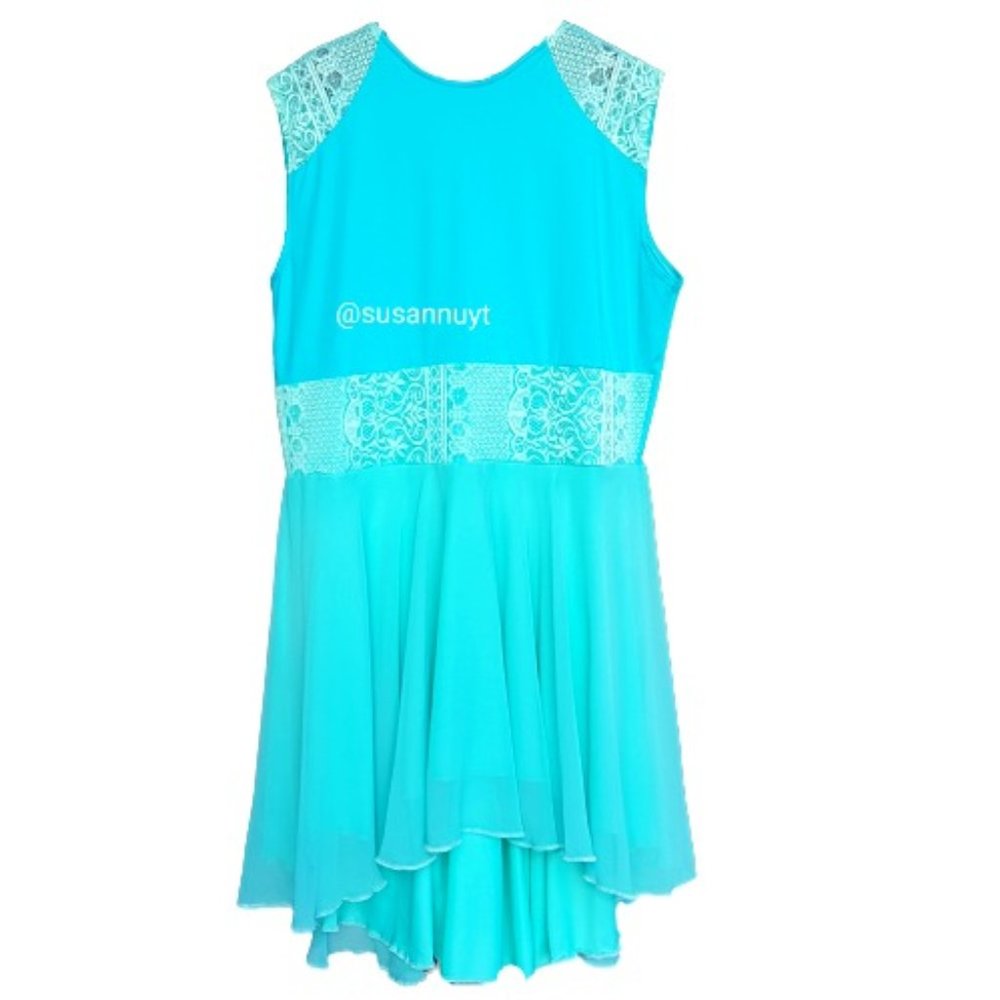 VTG HANDMADE Aretha Franklin High-Low Blue Dress